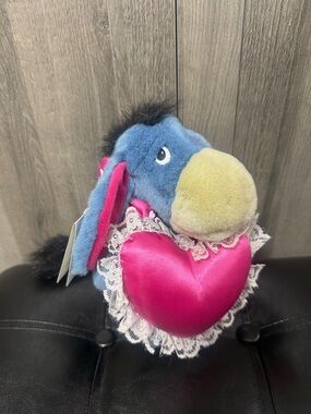 Disney's Winnie The Pooh Valentine Eeyore Detachable Tail 10" Plush Toy With Tag